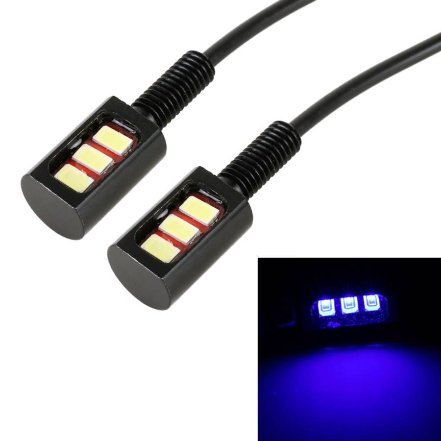 1 Pair DC12V 0.4W 3LEDs SMD-5630 Car / Motorcycle License Plate Light, Cable Length: 27cm, DC12V ...
