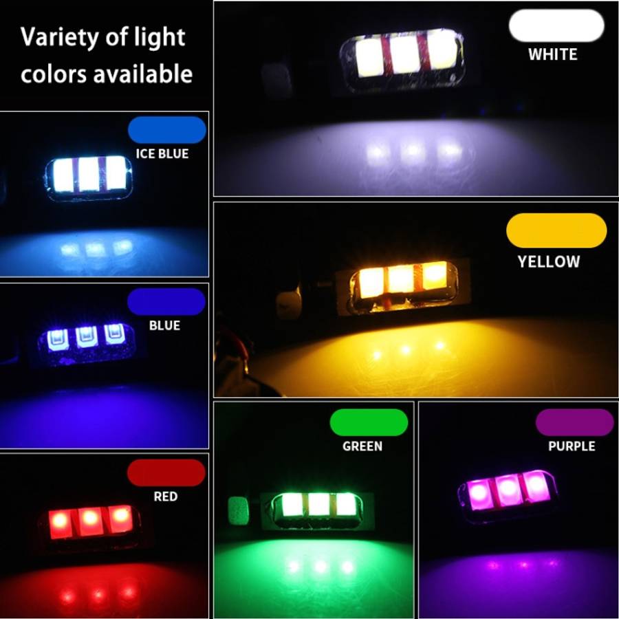 1 Pair DC12V 0.4W 3LEDs SMD-5630 Car / Motorcycle License Plate Light, Cable Length: 27cm, DC12V ...