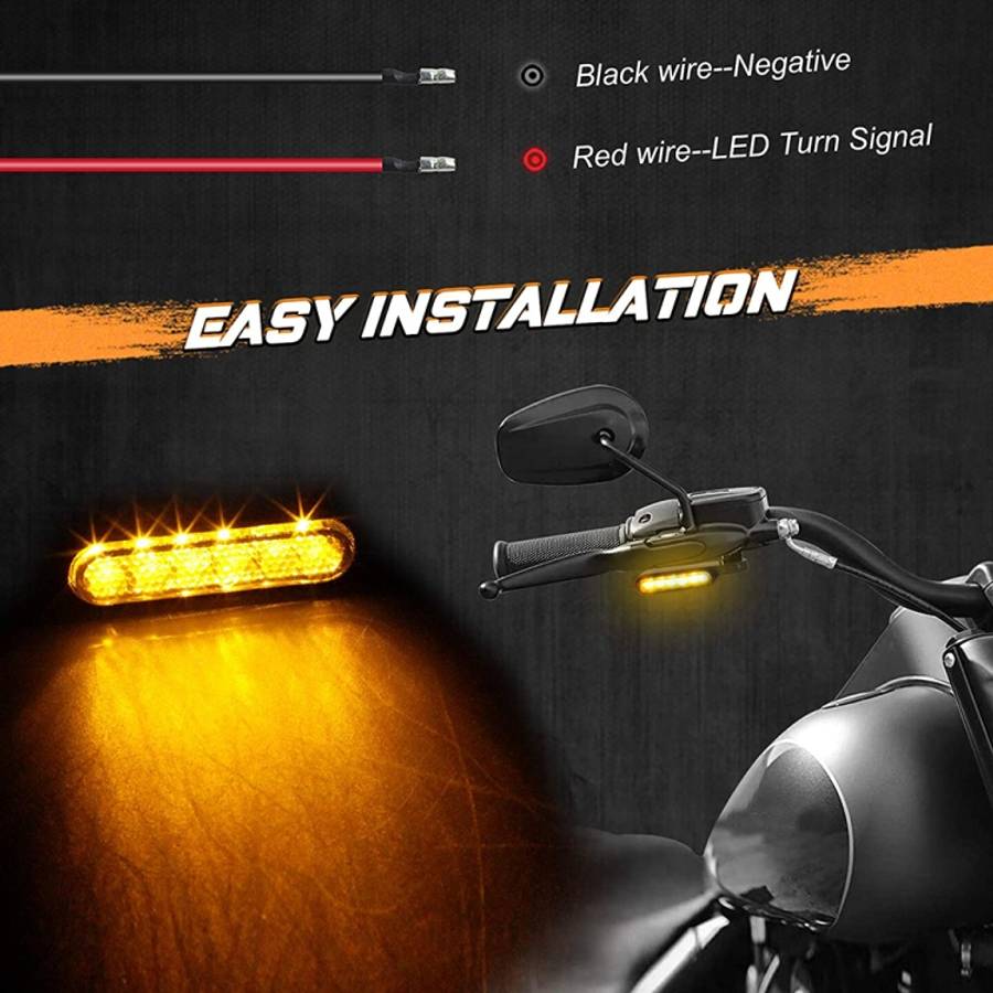 1 Pair Motorcycle Flashing Handlebar LED Turn Signal Light