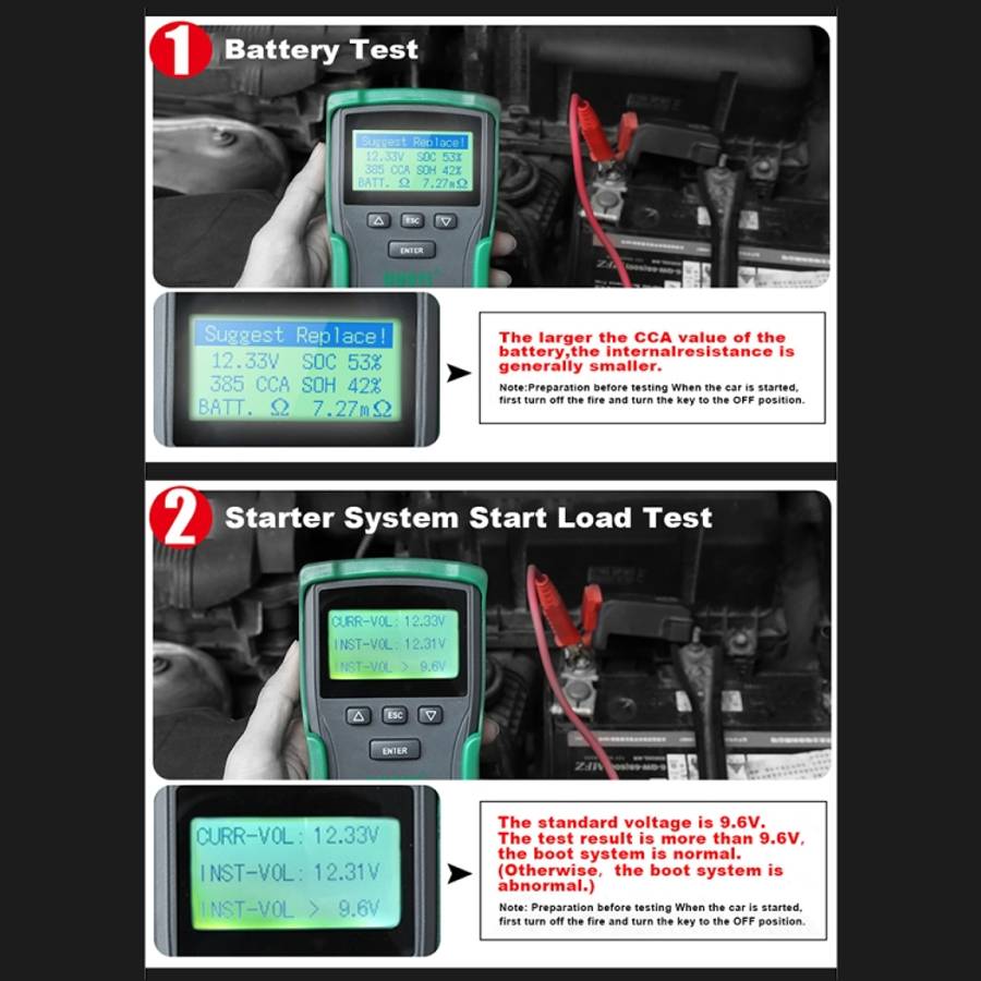 DUOYI DY2015A Car 12V 24V Digital CCA Load Battery Charging Digital Capacity Tester