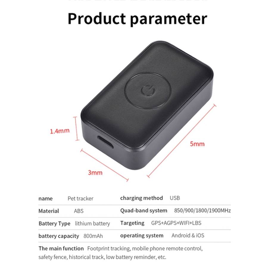 P03 2G Waterproof Pet GPS Tracker GPS+AGPS+WiFi+LBS Locator