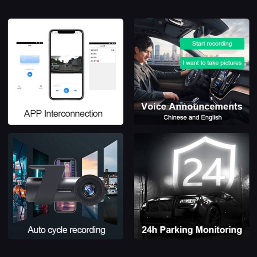 Car WiFi Dual Camera Hidden 360 Degree Rotation Car Driving Recorder