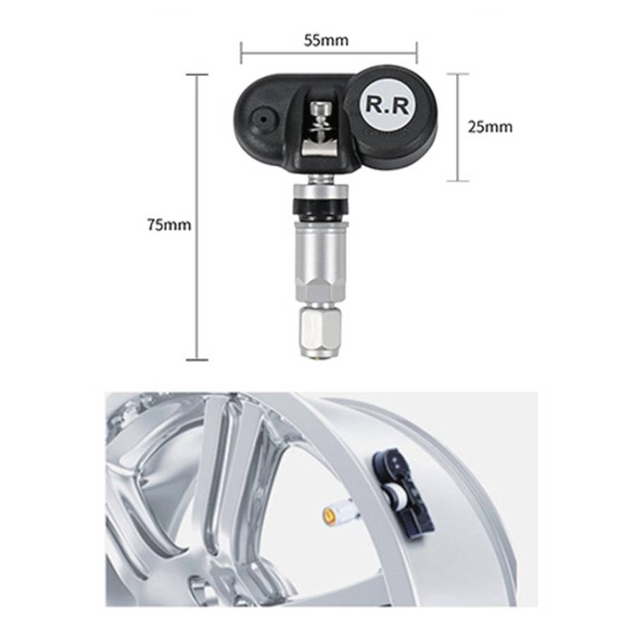 Car High Precision Solar Charging Tire Pressure Monitoring System TPMS, Built-in Beep Sensor