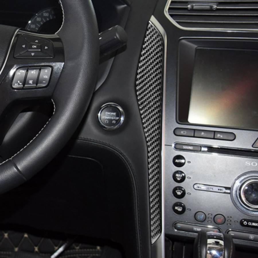 Car Carbon Fiber Central Control Decorative Sticker for Ford Explorer 2013-2019, Left Drive