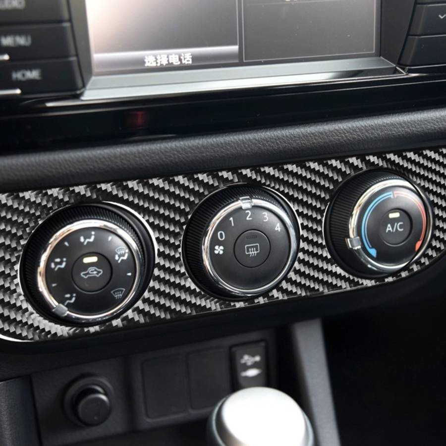 Car Carbon Fiber Air Conditioning Switch Panel Decorative Sticker for Toyota Corolla / Levin 2014...