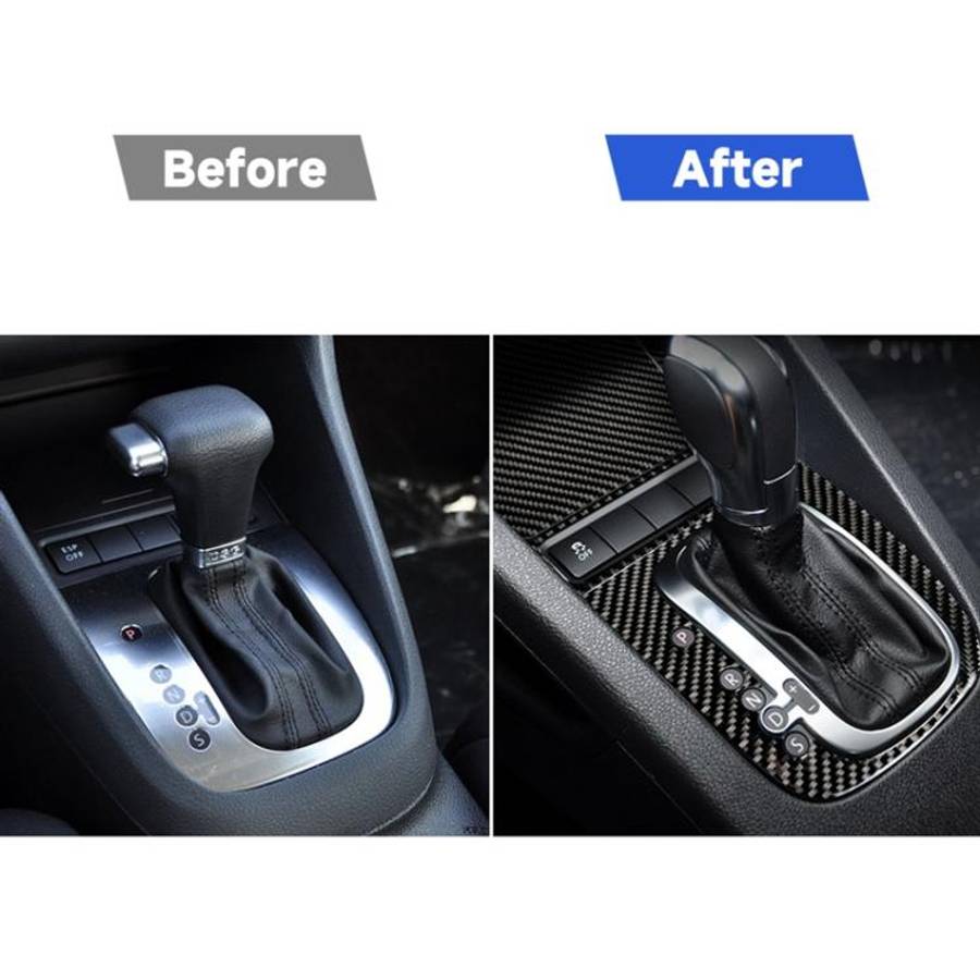Carbon Fiber Car Gear B Decorative Sticker for Volkswagen Golf 6 2008-2012, Left Driving