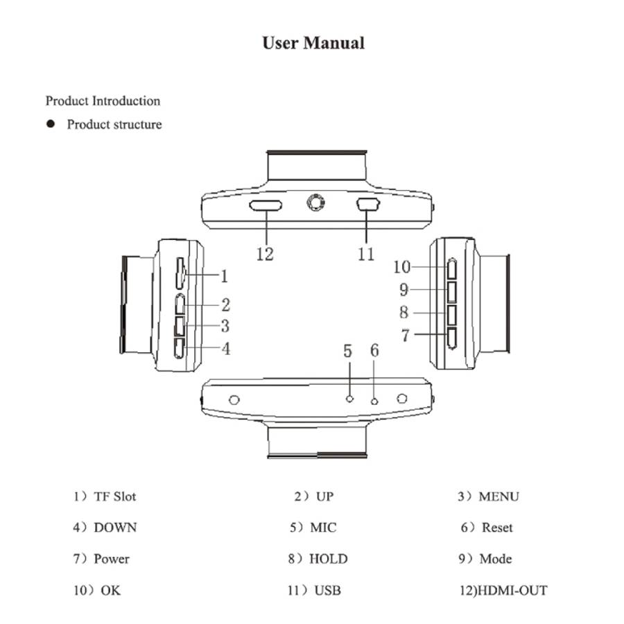 F9 Car Front and Rear Dual Camera HD Infrared Night Vision Car Driving Recorder