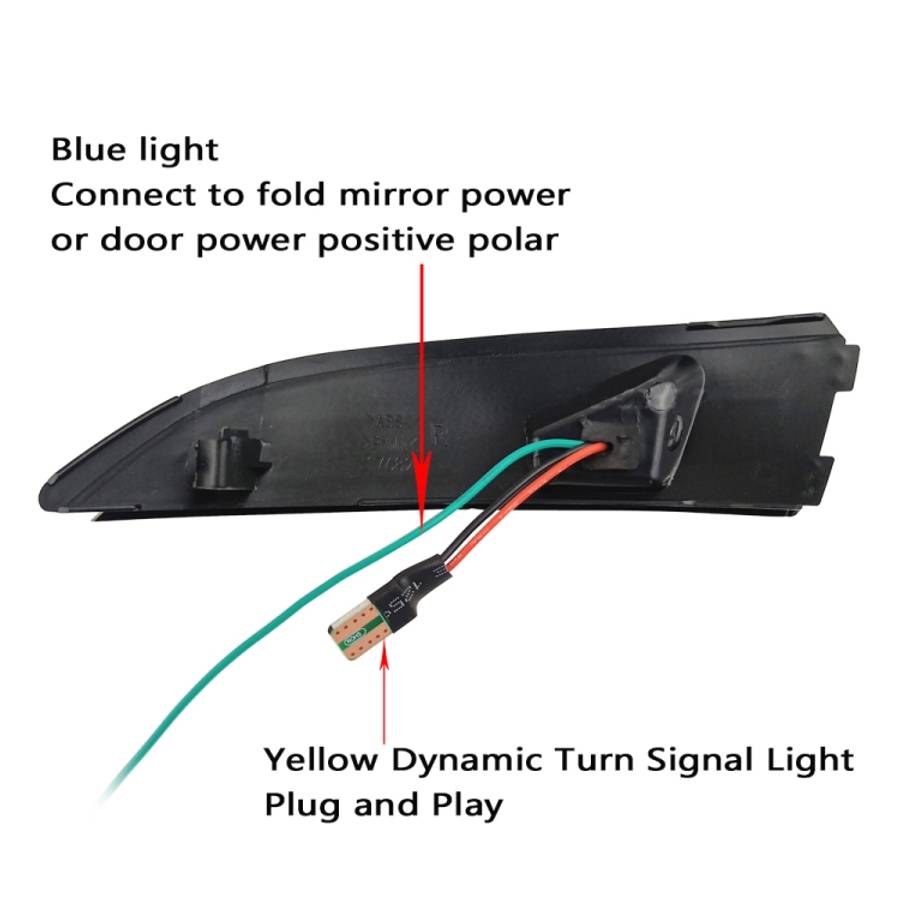 1 Pair For Ford Fiesta 2008-2017 Car Dynamic LED Turn Signal Light Rearview Mirror Flasher Water ...