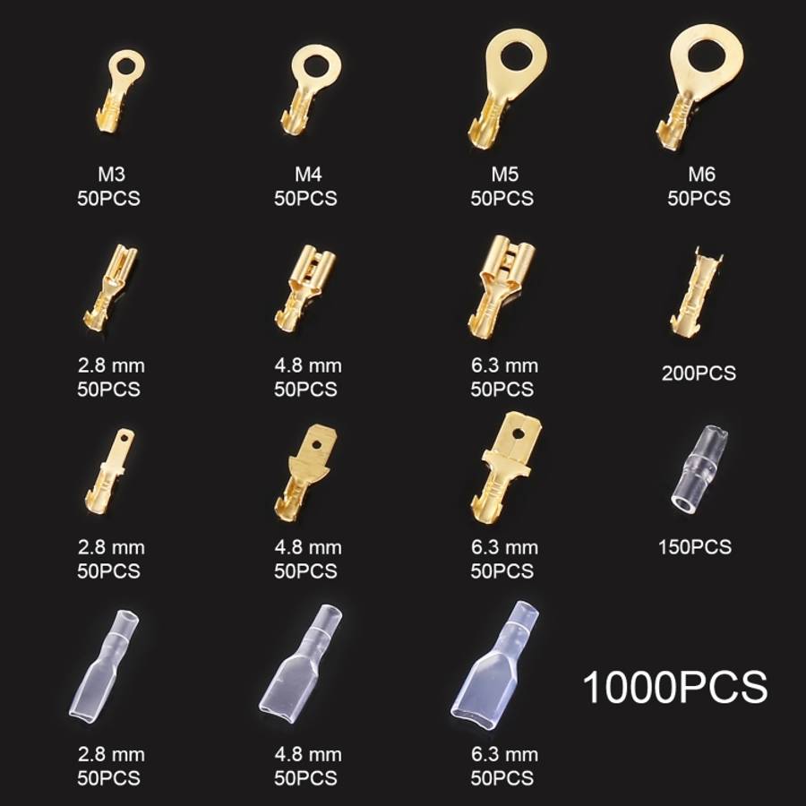 1000 in 1 Cable Spade Plug Connector DIY Terminal Connectors