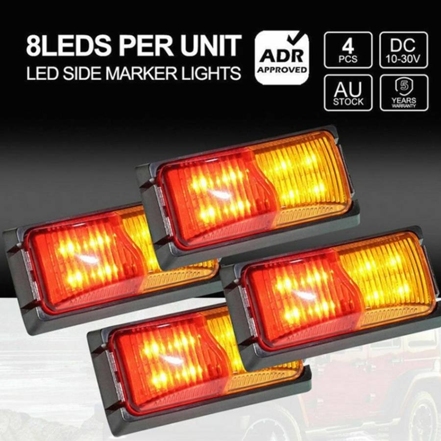 4pcs MK-049 Truck 8LEDs Double Color Side Marker Light