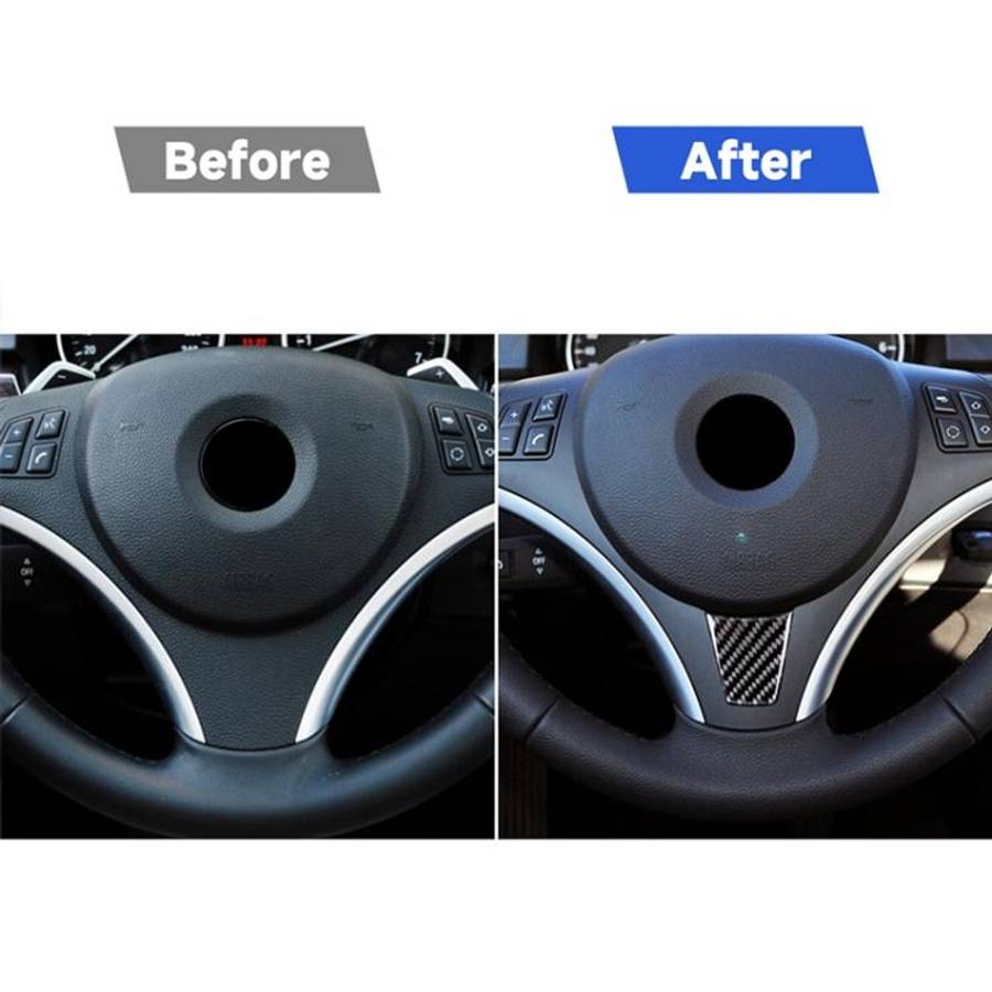 Large A Version Carbon Fiber Car Steering Wheel Decorative Sticker for BMW E90 2005-2012