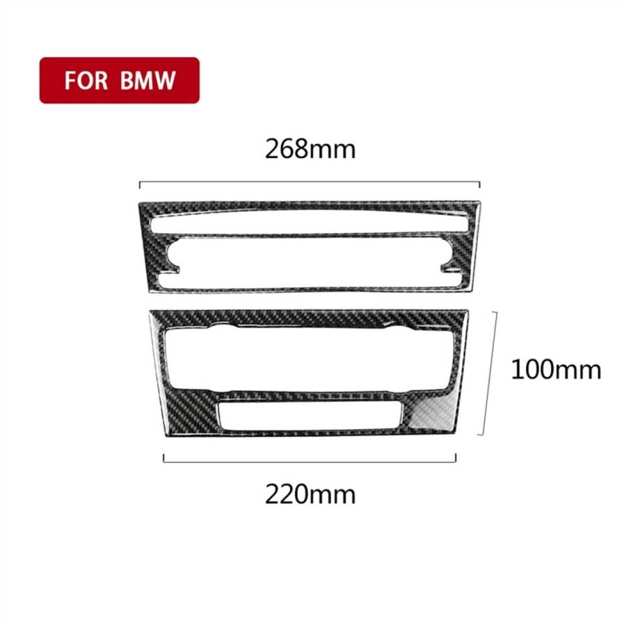 Carbon Fiber Car Central Control CD Panel Decorative Sticker for BMW E90 / E92 2005-2012, Non Nav...