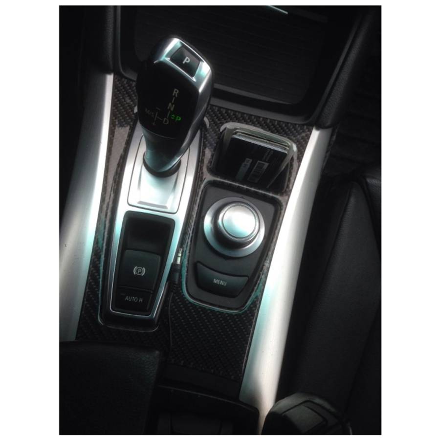 Car Carbon Fiber Solid Color Gear Panel Decorative Sticker for BMW X5 2008-2013 / X6 2009-2014, L...