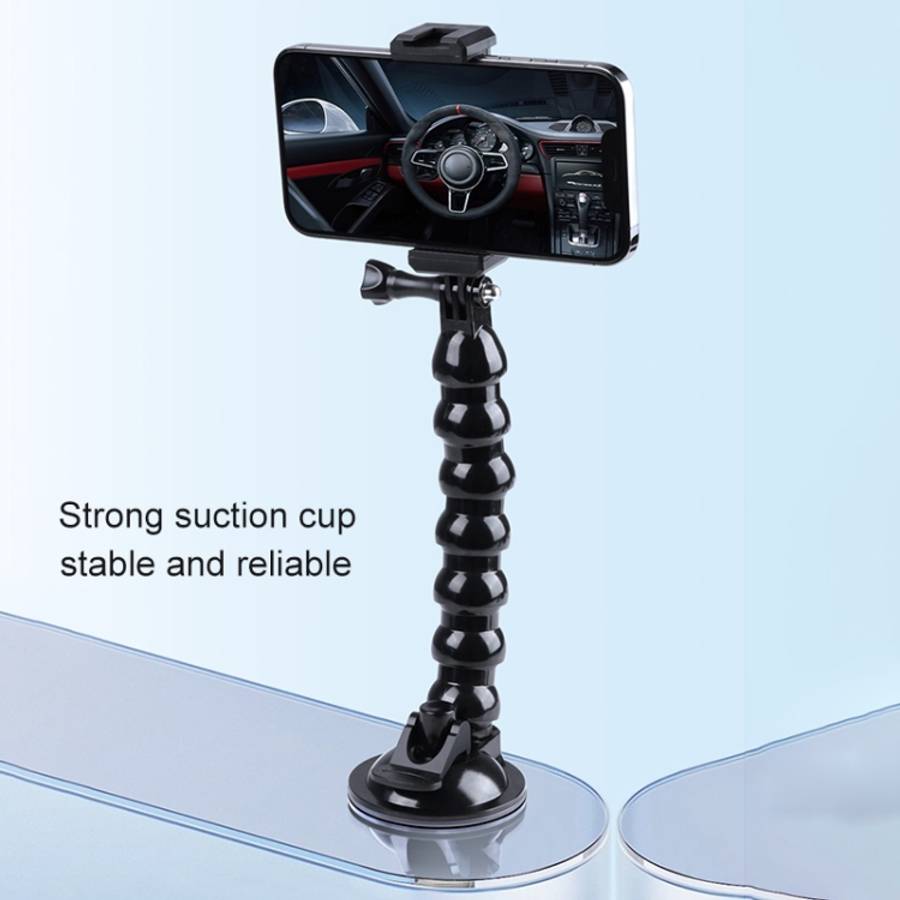 Extended Suction Cup Jaws Flex Clamp Mount with Cold Shoe Phone Clamp, Extended Suction Cup Mount...