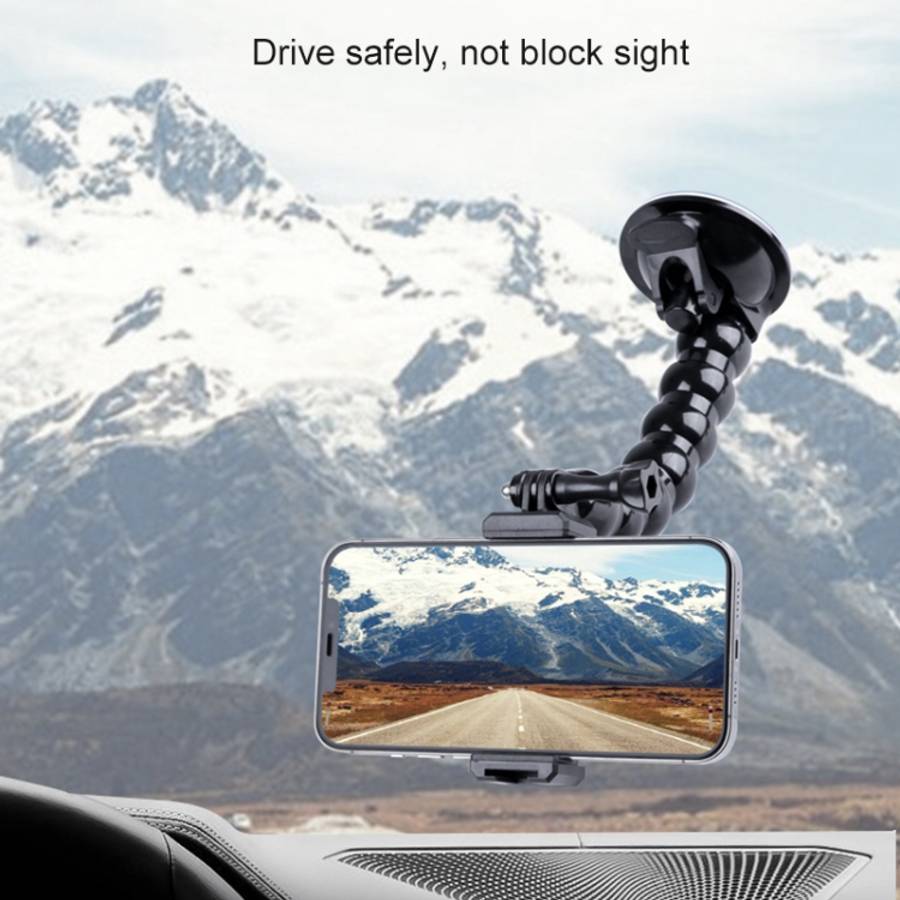 Extended Suction Cup Jaws Flex Clamp Mount with Cold Shoe Phone Clamp, Extended Suction Cup Mount...
