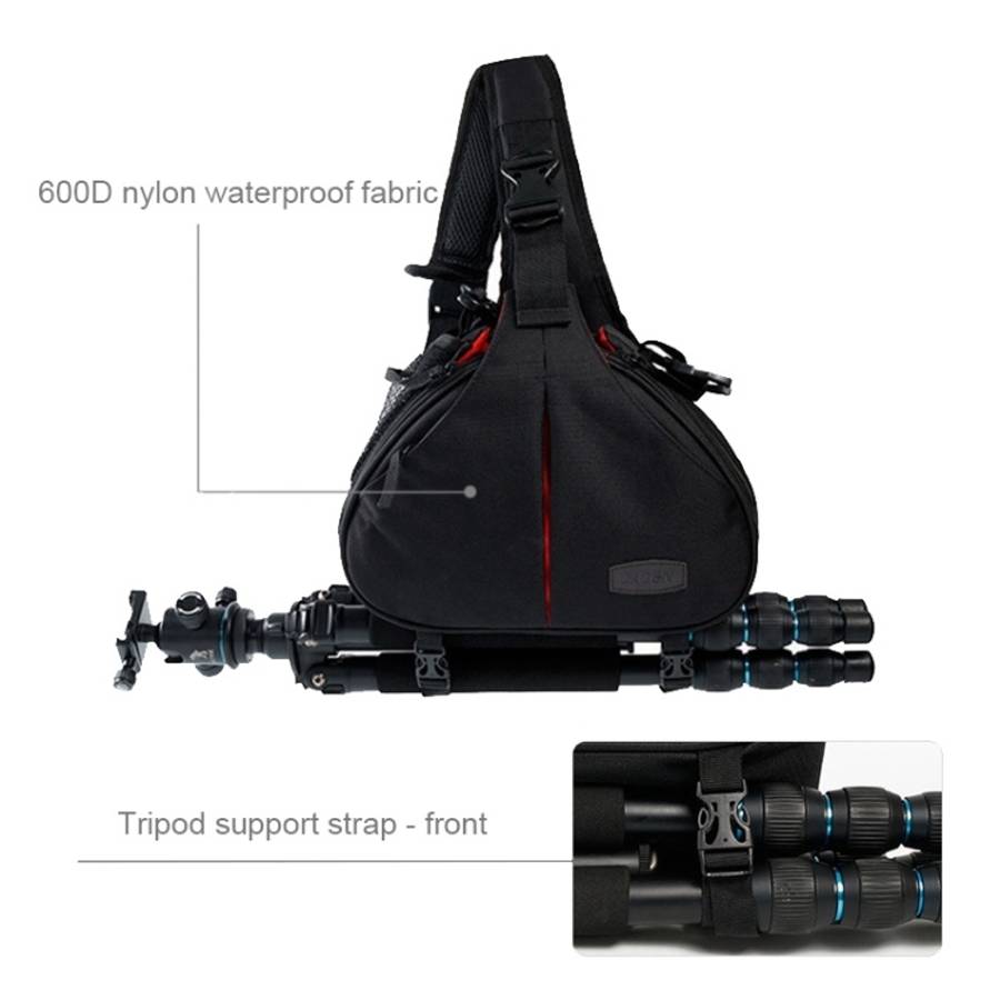 CADEN Triangle Shape Tscope Sling Shoulder Cross Digital Camera Bags Case Soft Bag with Rain Cove...