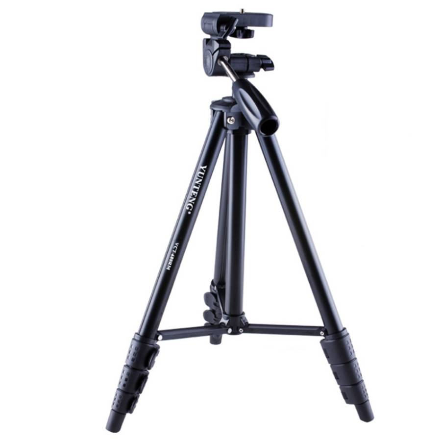 YUNTENG VCT-680RM 4-Section Folding Legs Aluminum Alloy Tripod Mount with Three-Dimensional Tripo...