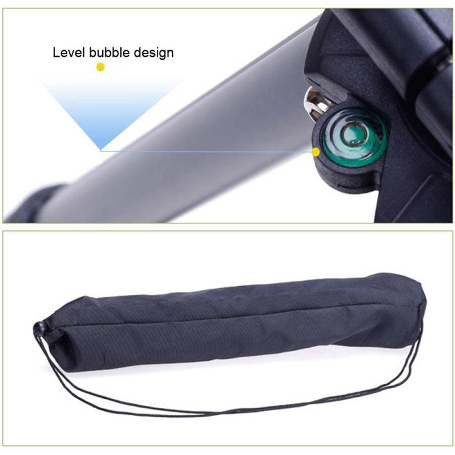 YUNTENG VCT-680RM 4-Section Folding Legs Aluminum Alloy Tripod Mount with Three-Dimensional Tripo...