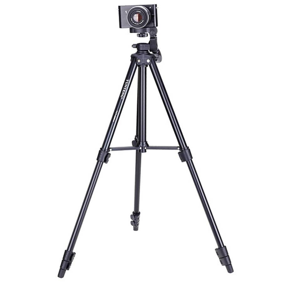 YUNTENG VCT-680RM 4-Section Folding Legs Aluminum Alloy Tripod Mount with Three-Dimensional Tripo...