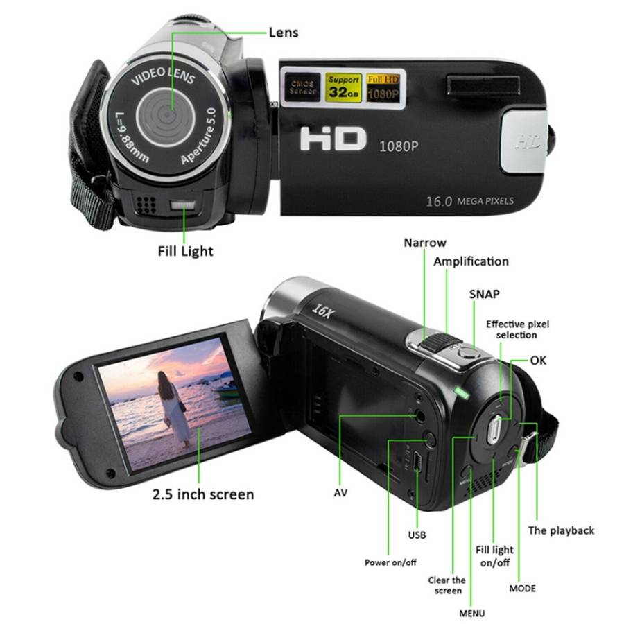 16X Digital Zoom HD 16 Million Pixel Home Travel DV Camera, AU Plug, AU Plug