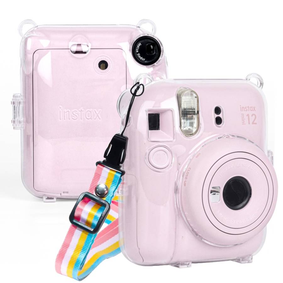 For FUJIFILM Instax mini 12 Crystal Hard Case Camera Bag with Shoulder Strap, For FUJIFILM Instax...