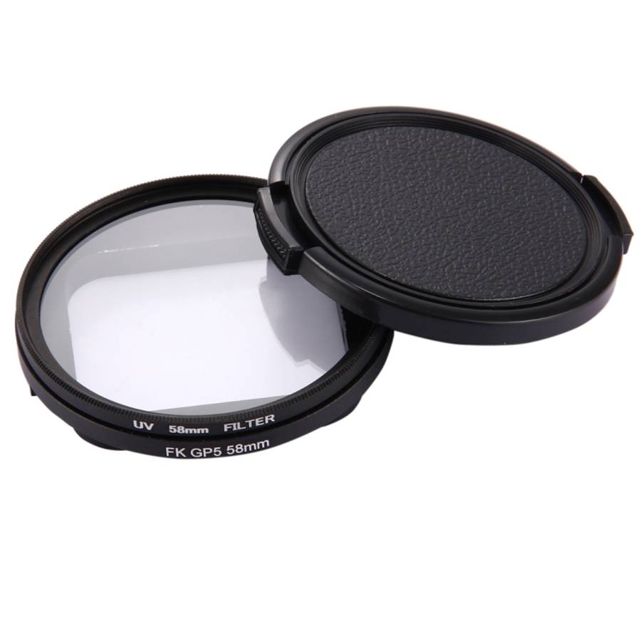 58mm 3 in 1 Round Circle UV Lens Filter with Cap for GoPro HERO7 Black/6 /5