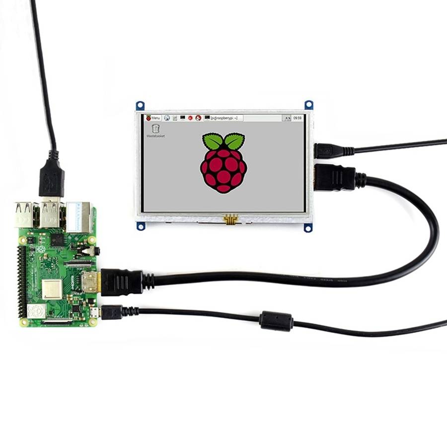 WAVESHARE 5 Inch HDMI LCD (B) 800x480 Touch Screen  for Raspberry Pi Supports Various Systems