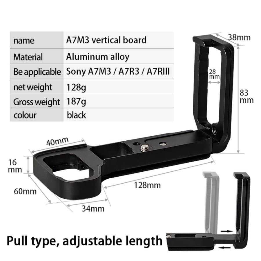 BEXIN A73 L-plate  Camera Vertical Clapper  for A7M3 A7III A7RIII Camera