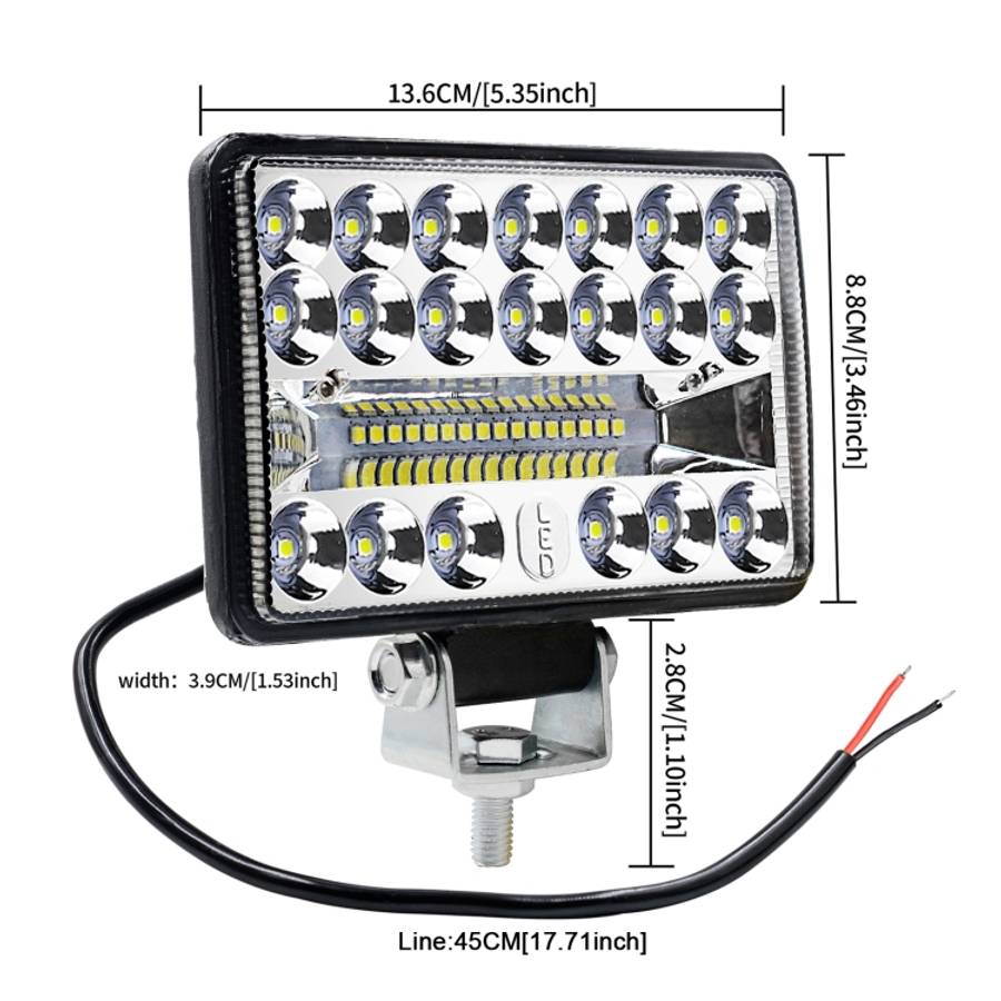 2 PCS WUPP CS-1243A1 Car 4 inch Square 20LEDs Highlight Work Light Modified Spotlight
