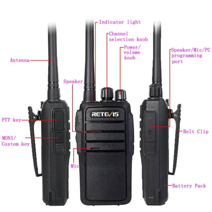 1 Pair RETEVIS RT21 2.5W US Frequency 400-480MHz 16CH Handheld Walkie Talkie, US Plug