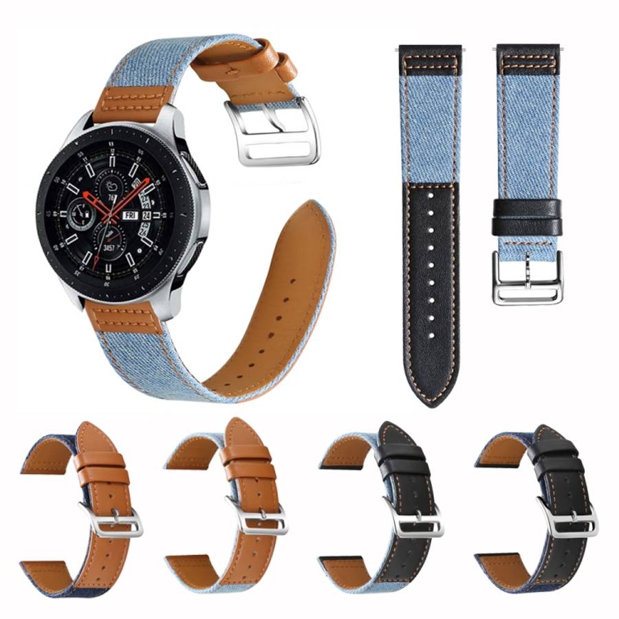 22mm Denim Leather Watch Band