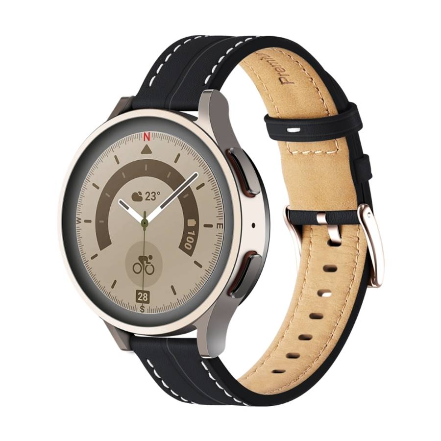 Unusual Fluted Leather Watch Band, 20mm, 22mm