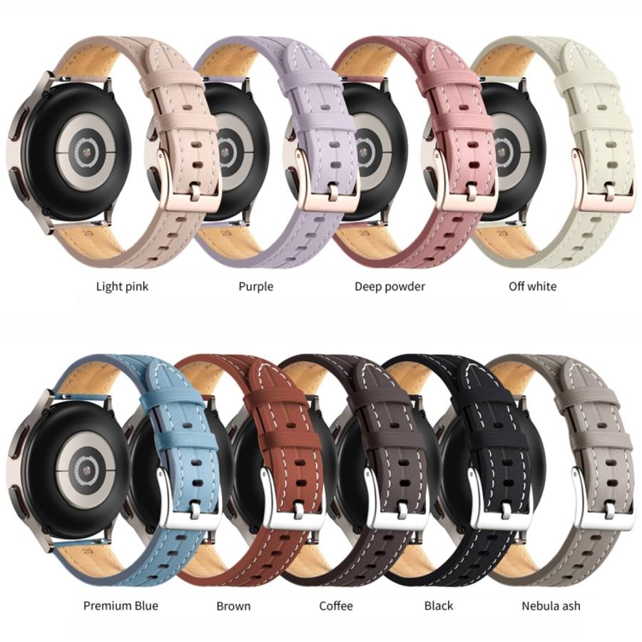 Unusual Fluted Leather Watch Band, 20mm, 22mm