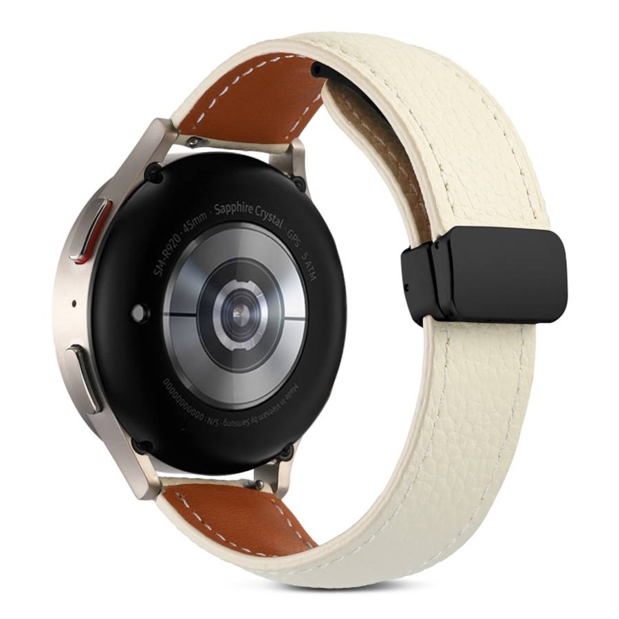 Folding Buckle Genuine Leather Watch Band, 20mm, 22mm