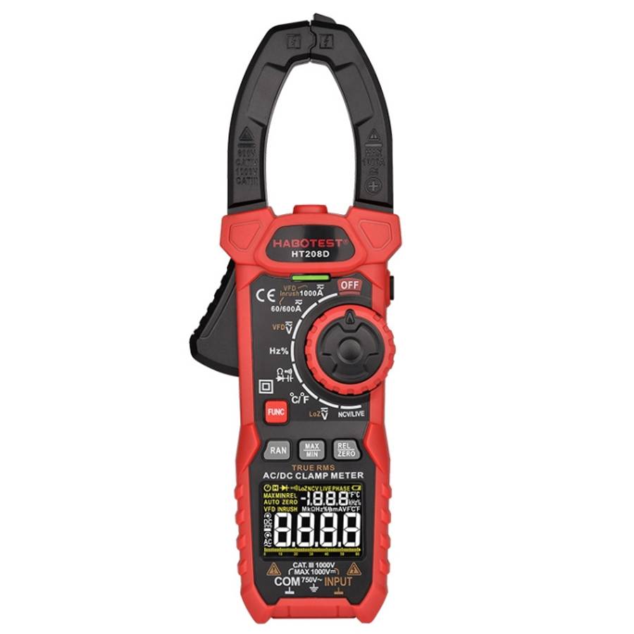 HABOTEST HT208D 1000A Digital Clamp Multi-Function Burn-proof Universal Meter