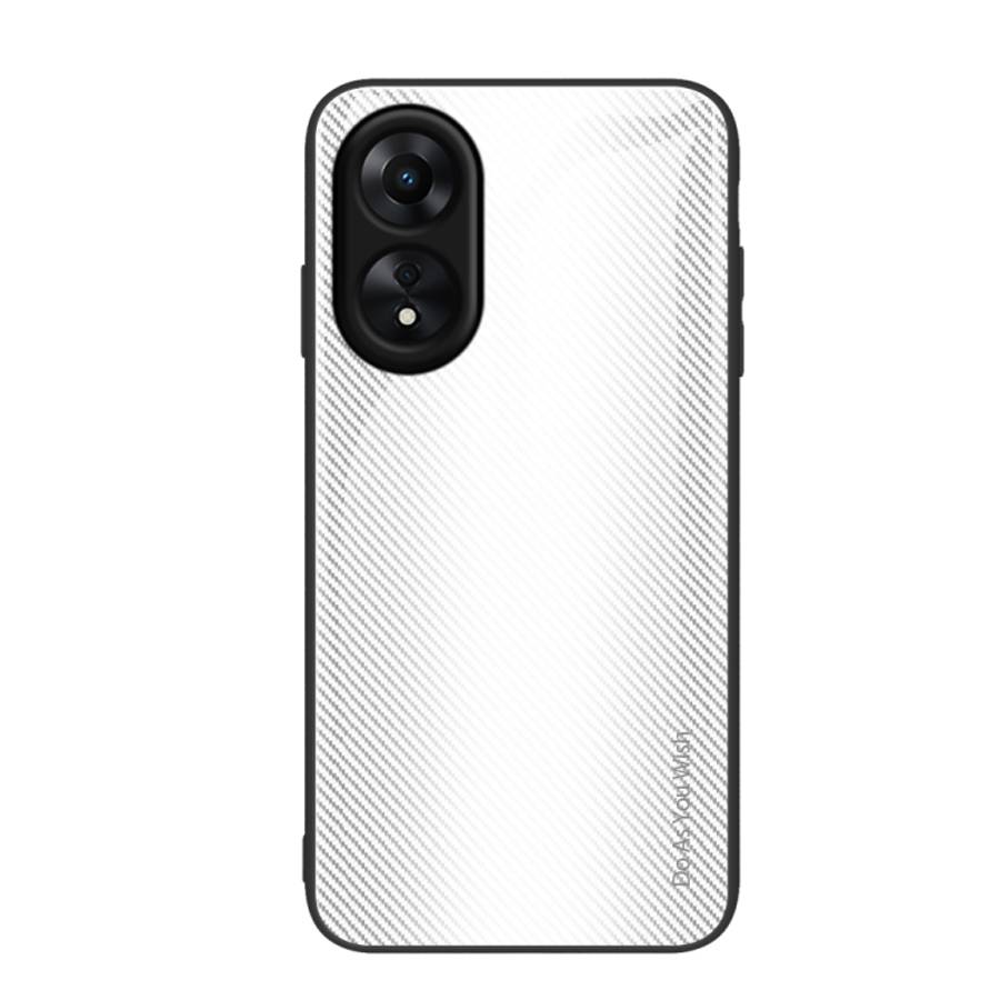For OPPO A17 Texture Gradient Glass TPU Phone Case, For OPPO A17
