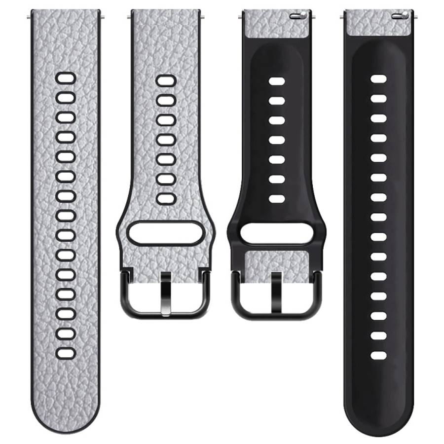 Universal TPU Litchi Texture Leather Watch Band, 20mm, 22mm