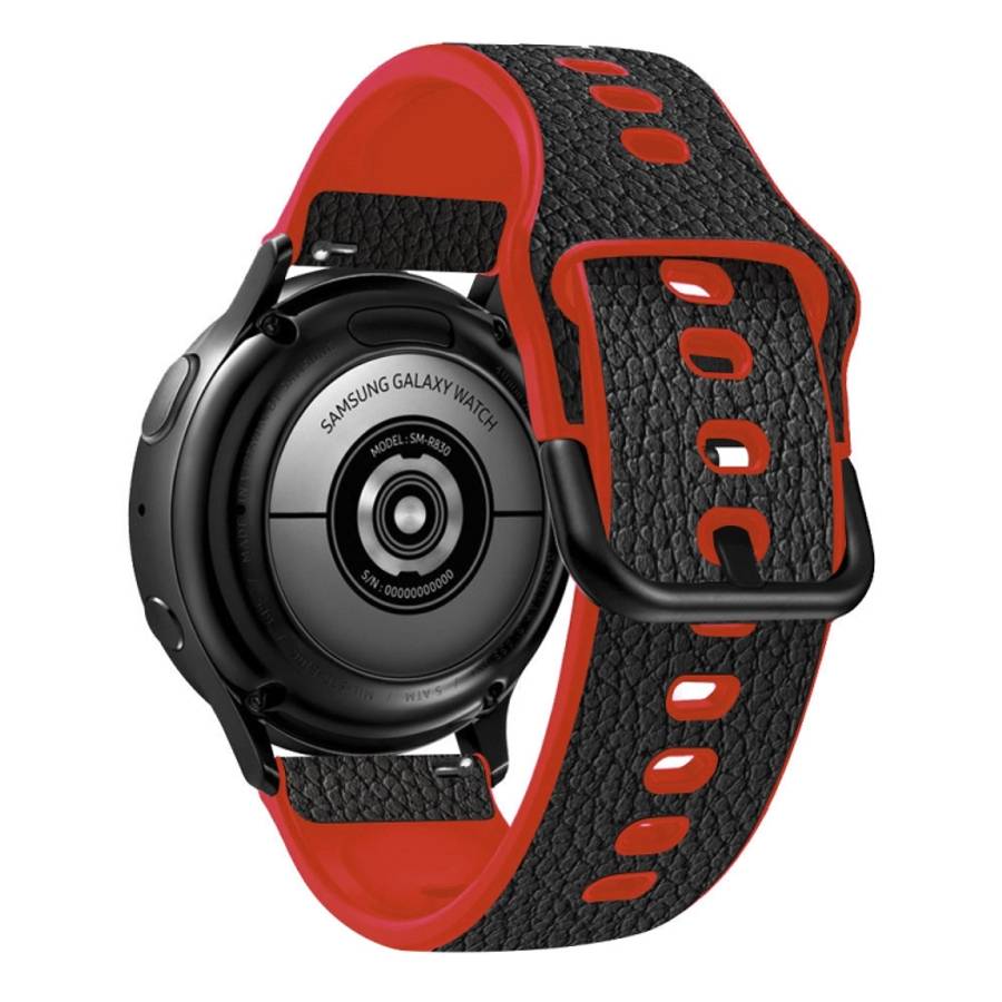Universal TPU Litchi Texture Leather Watch Band, 20mm, 22mm