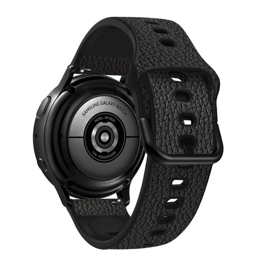 Universal TPU Litchi Texture Leather Watch Band, 20mm, 22mm
