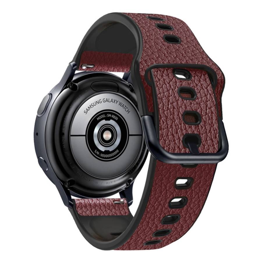 Universal TPU Litchi Texture Leather Watch Band, 20mm, 22mm