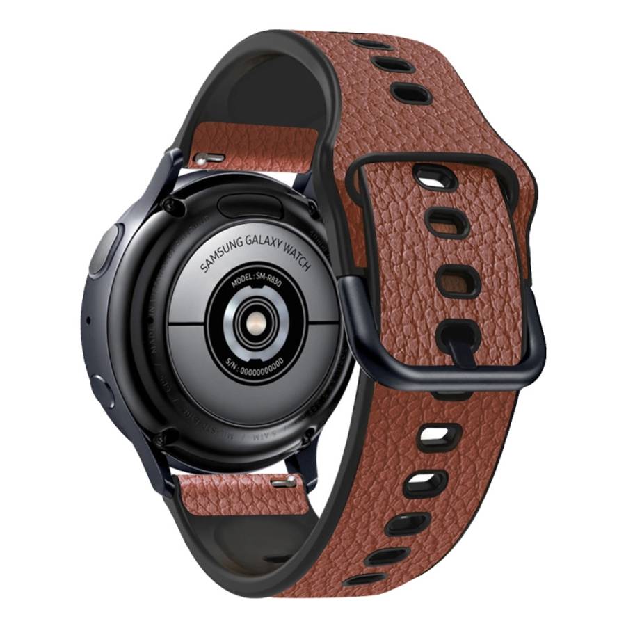 Universal TPU Litchi Texture Leather Watch Band, 20mm, 22mm