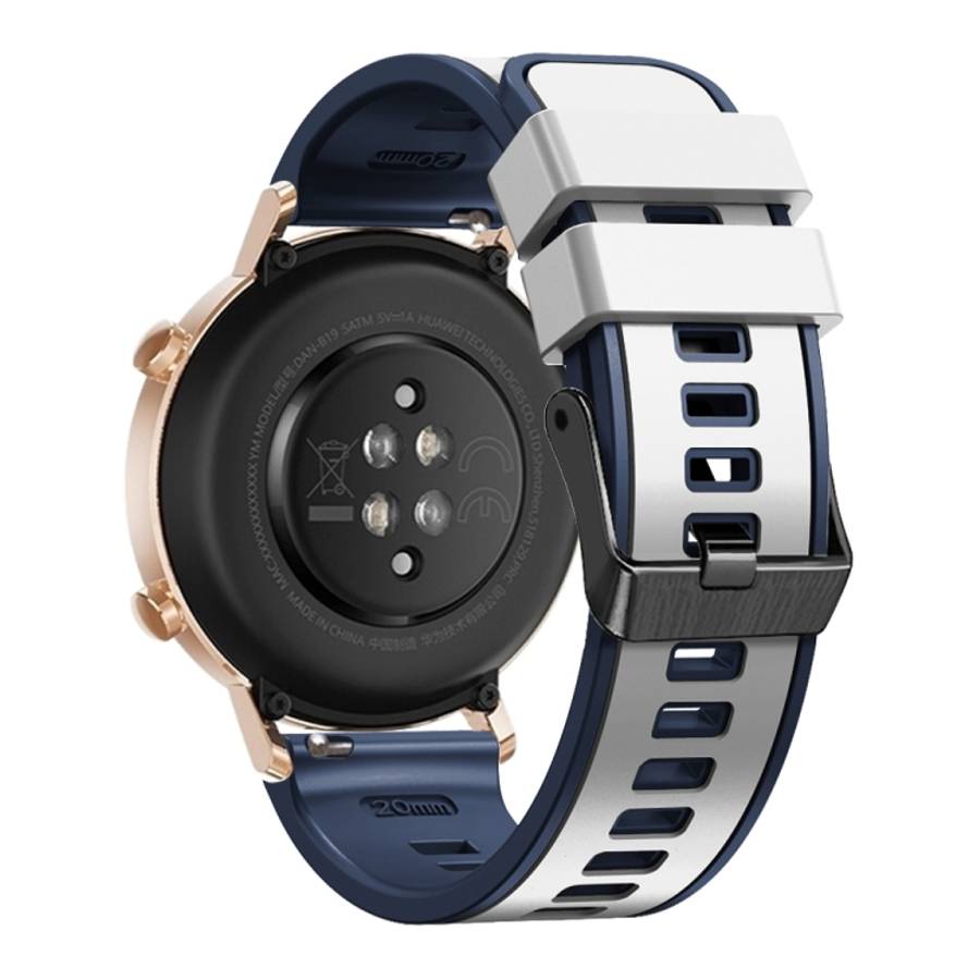 Universal Two Color Silicone Watch Band, 20mm, 22mm