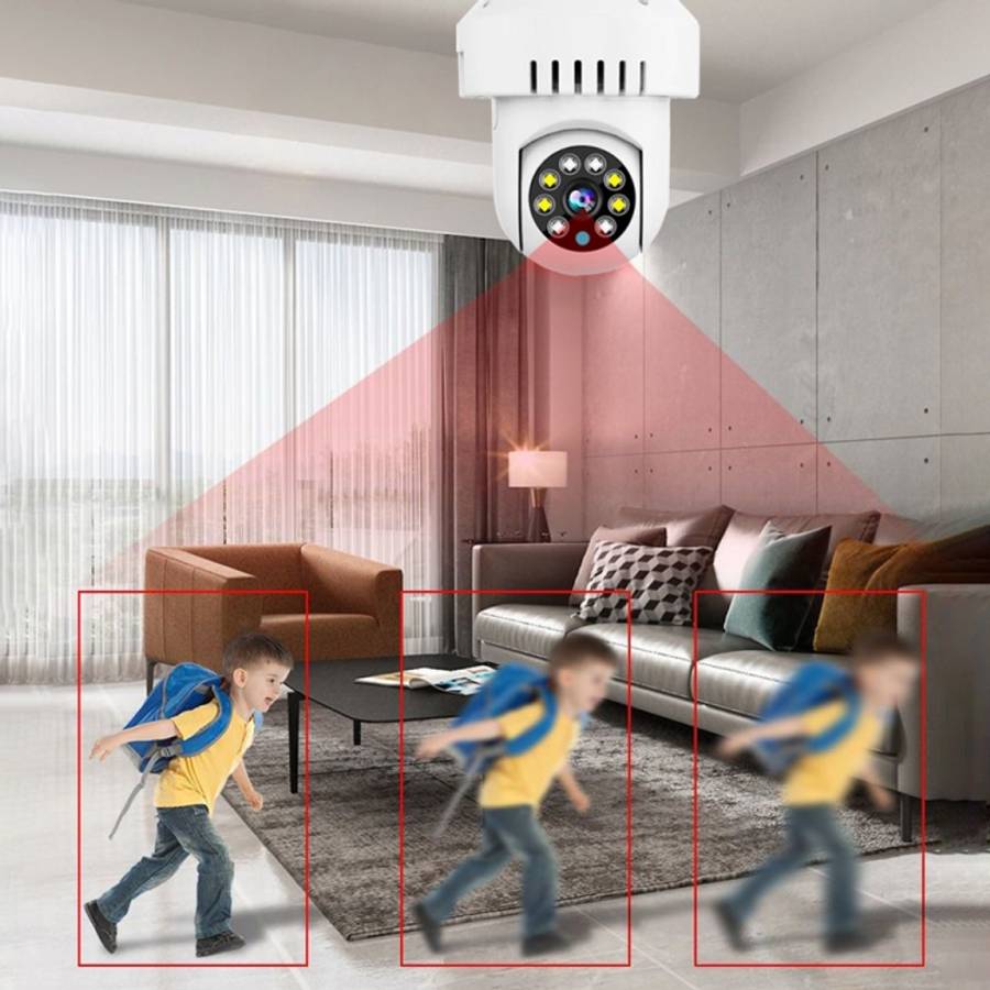 DP36 1080P Smoke Alarm Bulb WiFi Camera, Support IR Night Vision / Motion Detection / Two-way Voice