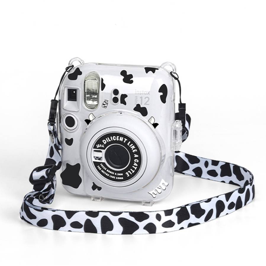 Crystal Hard Acrylic Camera Case with Shoulder Strap, For FUJIFILM instax mini 12(DIY Pink Graffi...