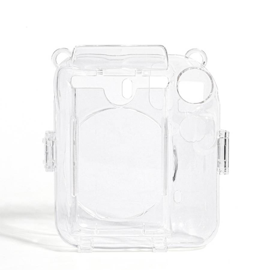 Crystal Hard Acrylic Camera Case with Shoulder Strap, For FUJIFILM instax mini 12(DIY Pink Graffi...
