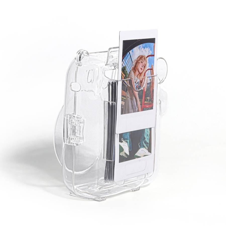 Crystal Hard Acrylic Camera Case with Shoulder Strap, For FUJIFILM instax mini 12(DIY Pink Graffi...