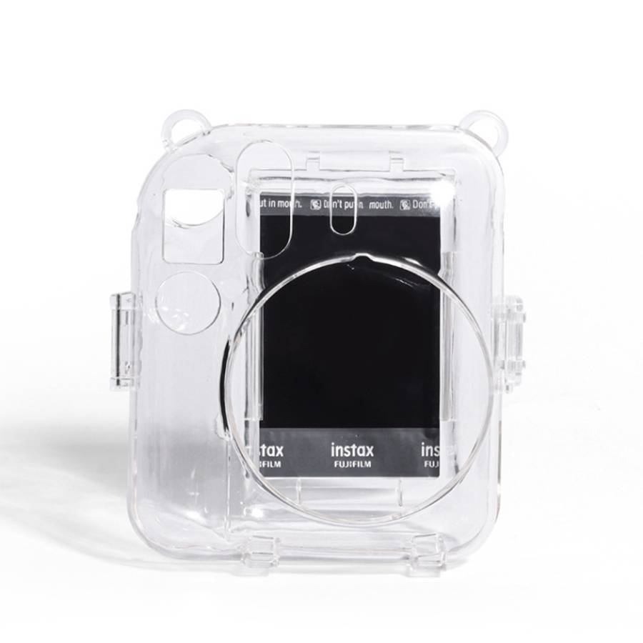 Crystal Hard Acrylic Camera Case with Shoulder Strap, For FUJIFILM instax mini 12(DIY Pink Graffi...