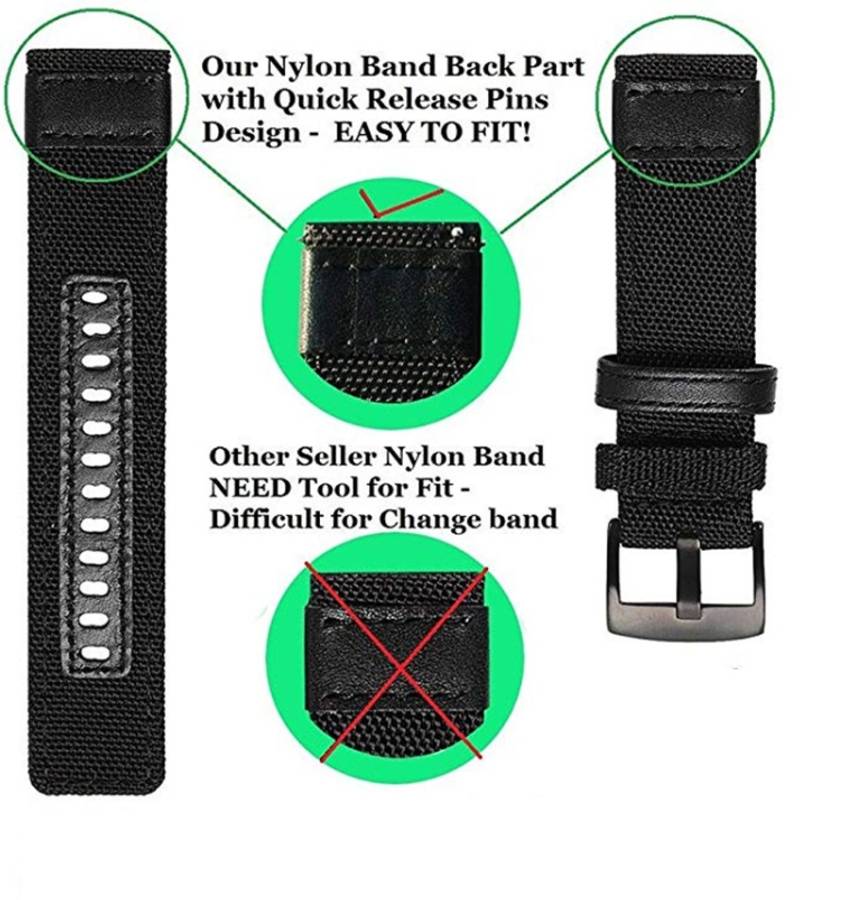 Universal Nylon Leather Watch Band, 20mm, 22mm
