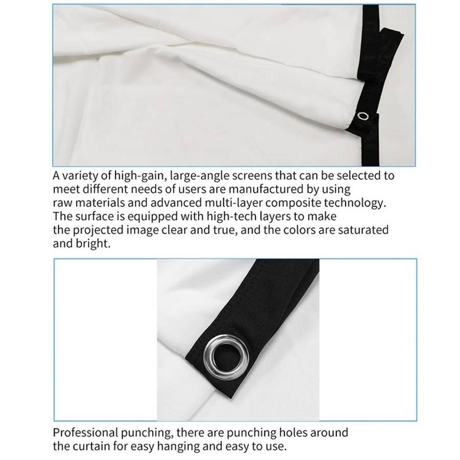 Simple Folding Thin Polyester Projector Film Curtain, 30 inch 16:9, 150 inch 4:3, 180 inch 16:9, ...