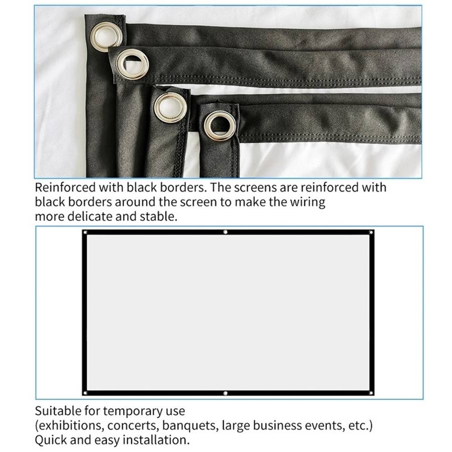 Simple Folding Thin Polyester Projector Film Curtain, 30 inch 16:9, 150 inch 4:3, 180 inch 16:9, ...